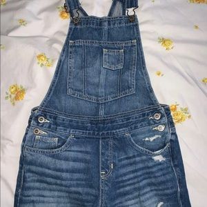 Hollister distressed overalls